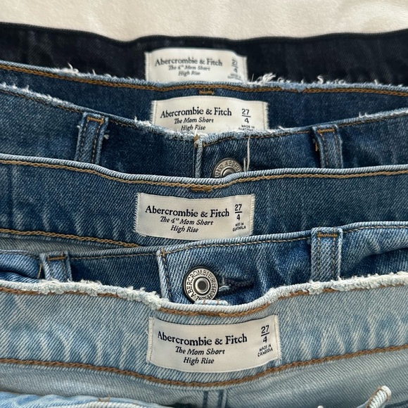 Abercrombie & Fitch BUNDLE 4 mom Jean Shorts Black Blue Light Blue 51259 - Picture 3 of 8